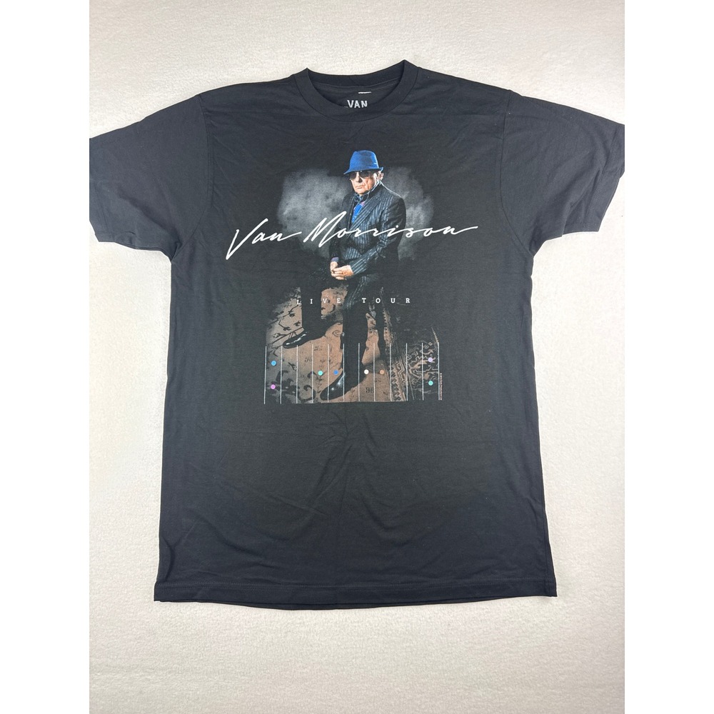 Van Morrison 2019 Live Tour T-Shirt Black Cotton Adult M Concert Graphic Tee